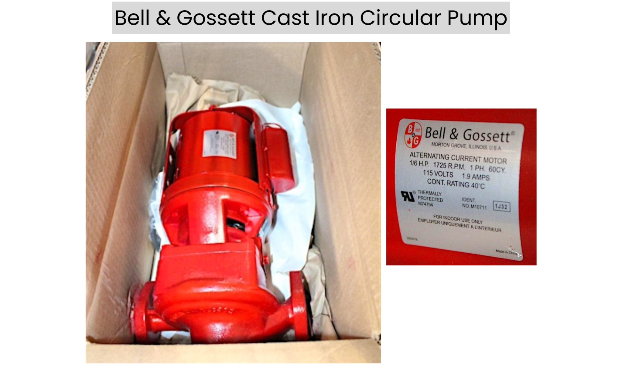 Bell & Gossett Cast Iron Circular Pump